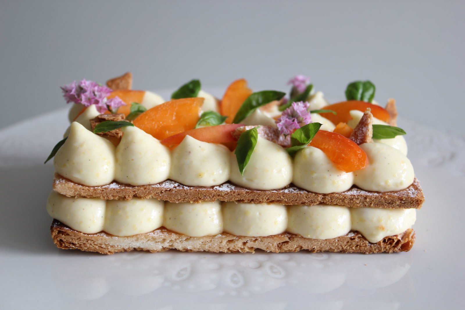 Apricot-basil mille-feuilles