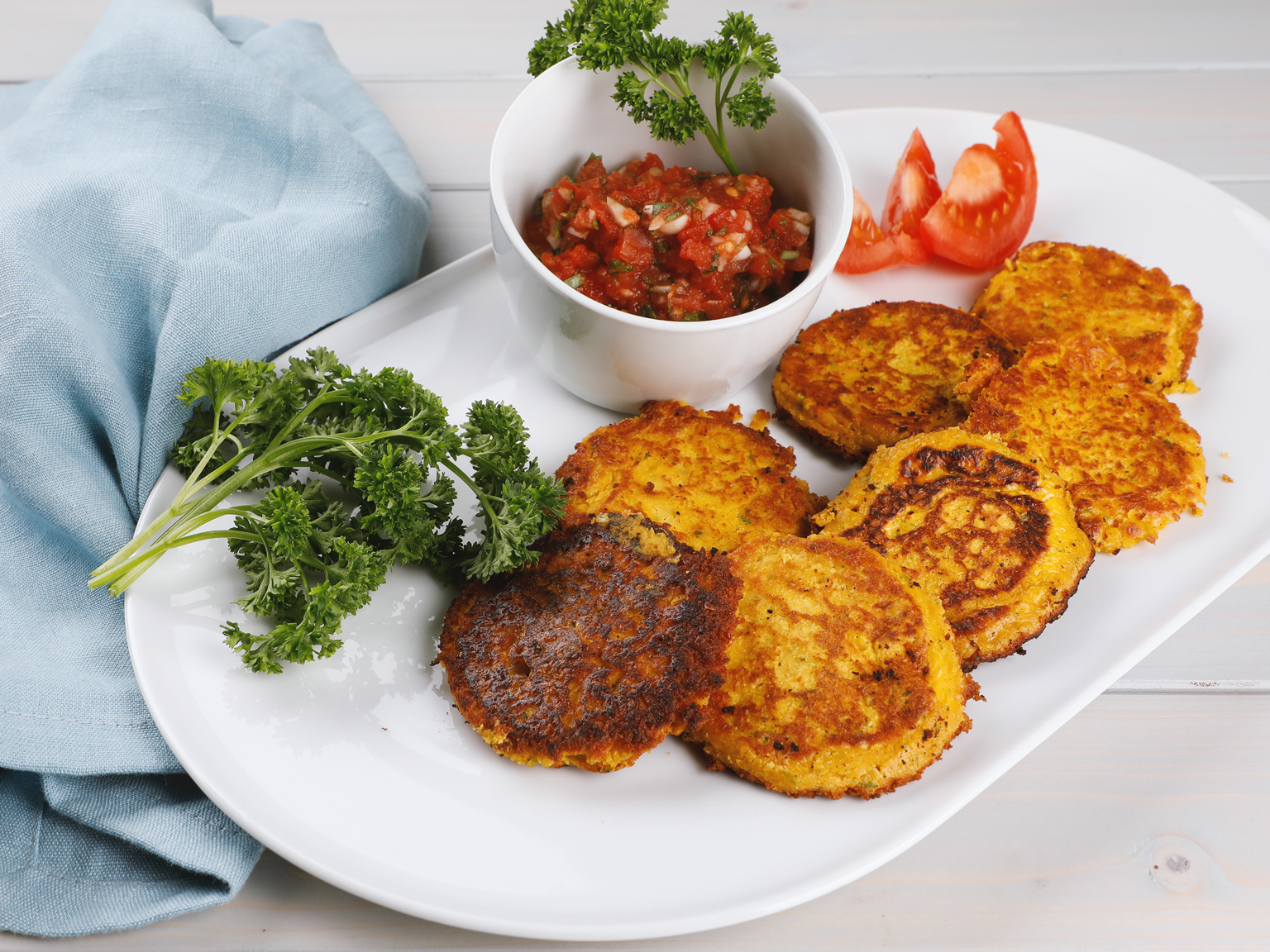 Lupine fritters on a plate