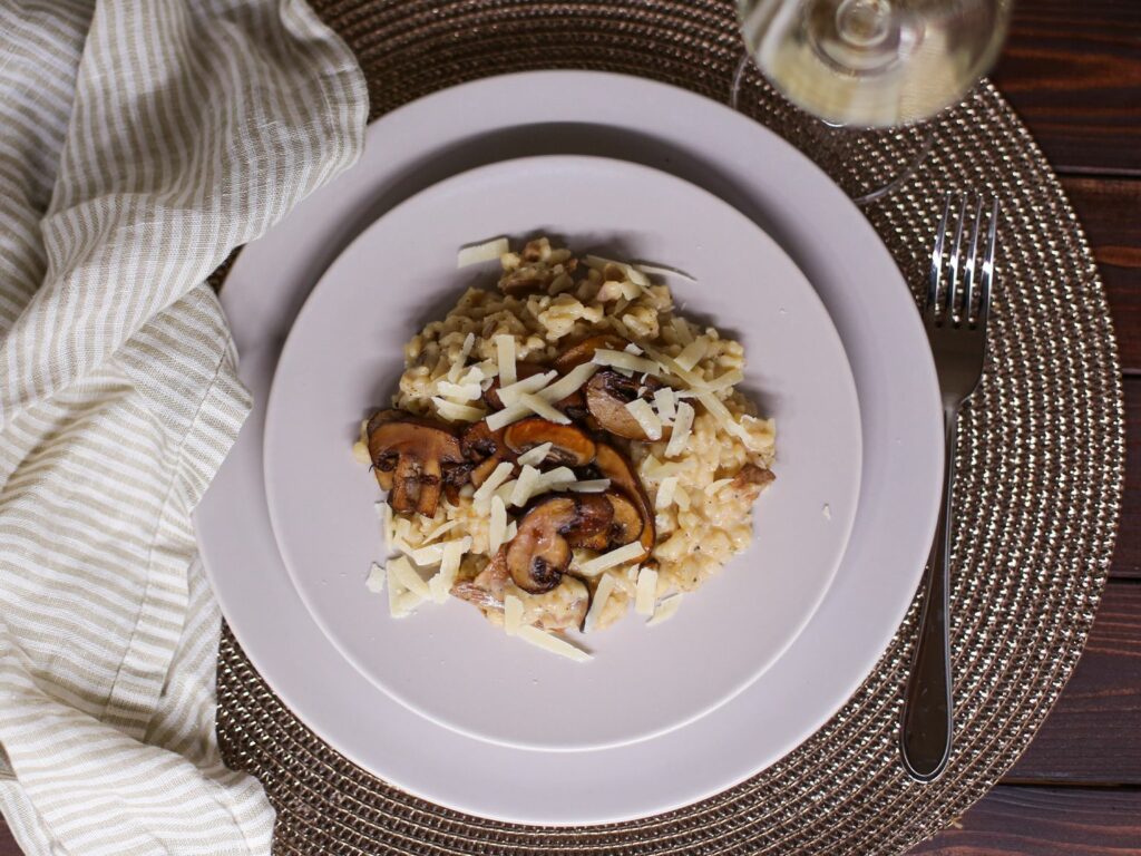 Herbstliches Risotto mit Champignons und Parmesan - Egg&amp;Plant