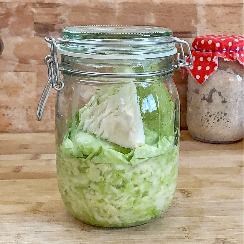 lacto-fermented cabbage