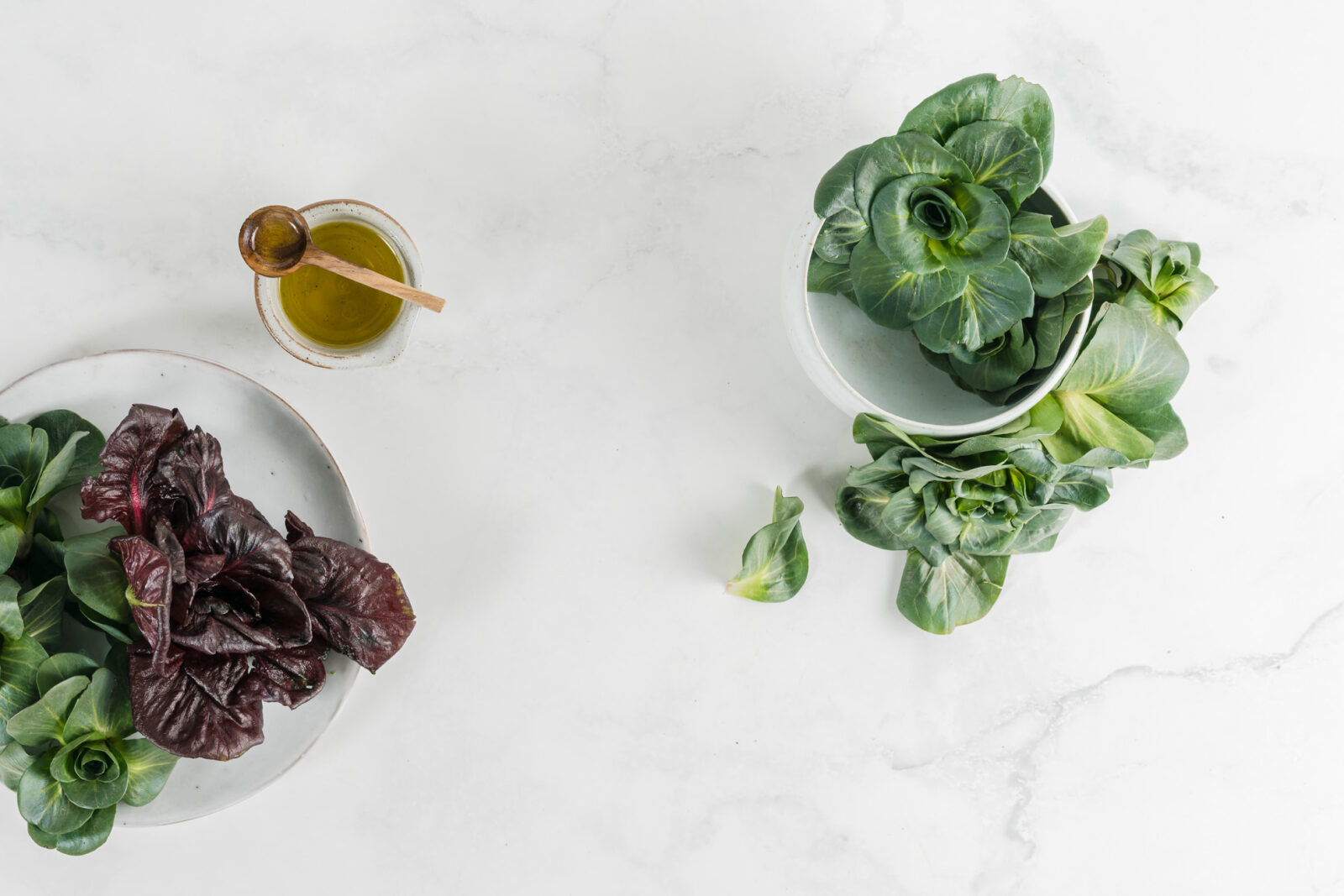 Leafy greens in bowls