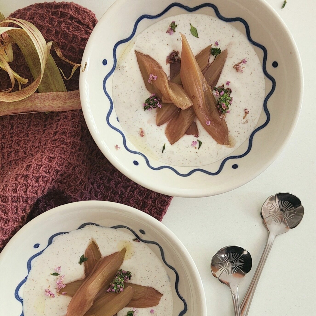 Rhubarb and thyme bowl