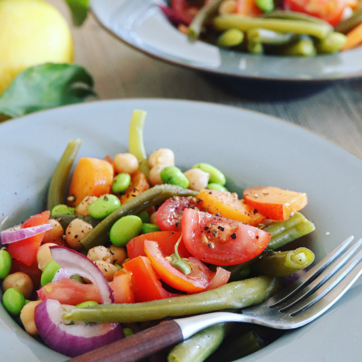 Bunter Salat an Honig-Zitronensauce