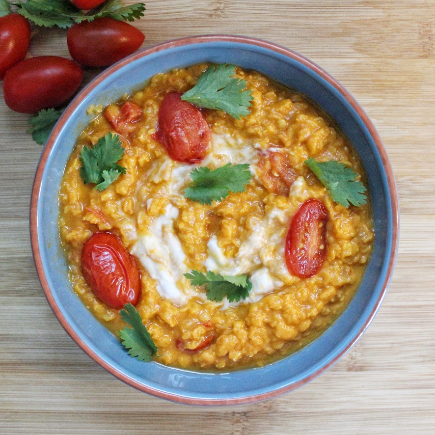 Red lentil tomato dhal