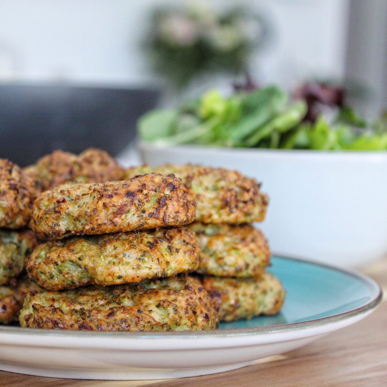 Broccoli patties on a plate