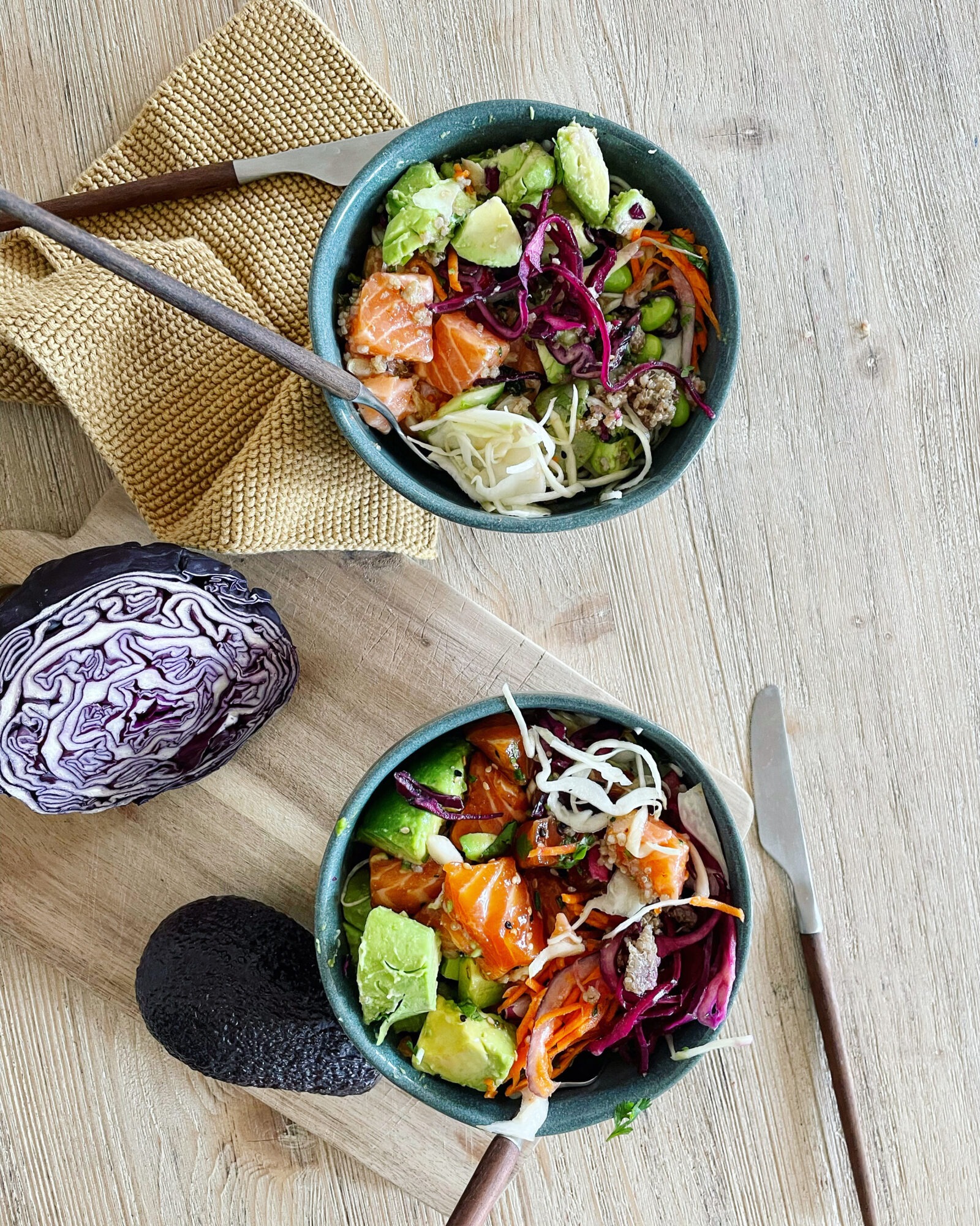 Poke Bowl with salmon teriyaki