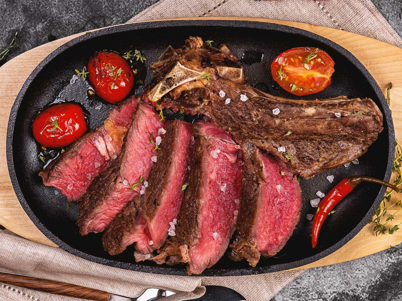 T-Bone Steak with tomatoes