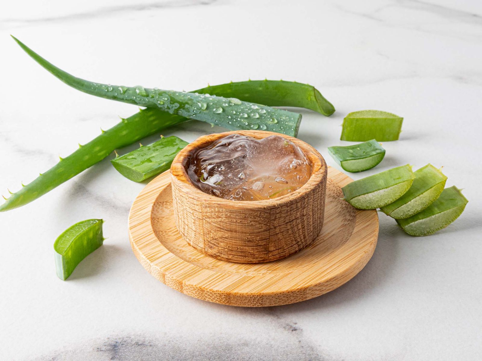 Aloe vera leaves and gel