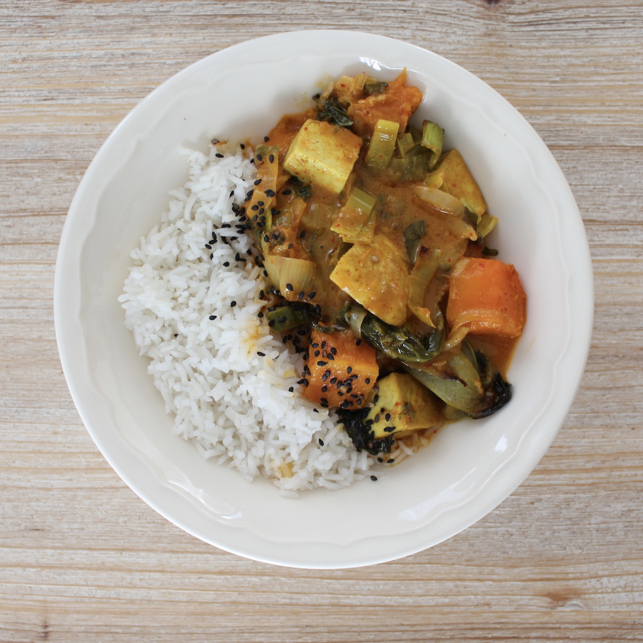 Curry de courge tofu